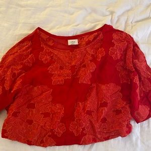 Aritzia Wilfred Floral Sheer Top